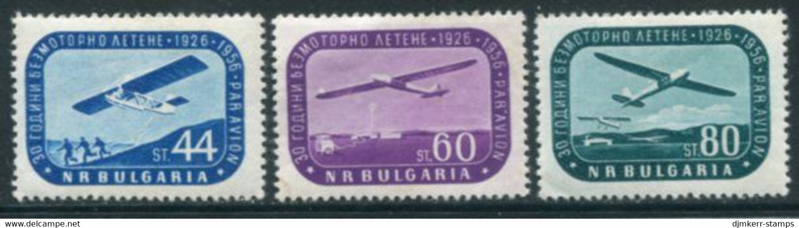 BULGARIA 1956 Gliding MNH / **.  Michel 1002-04 - Unused Stamps