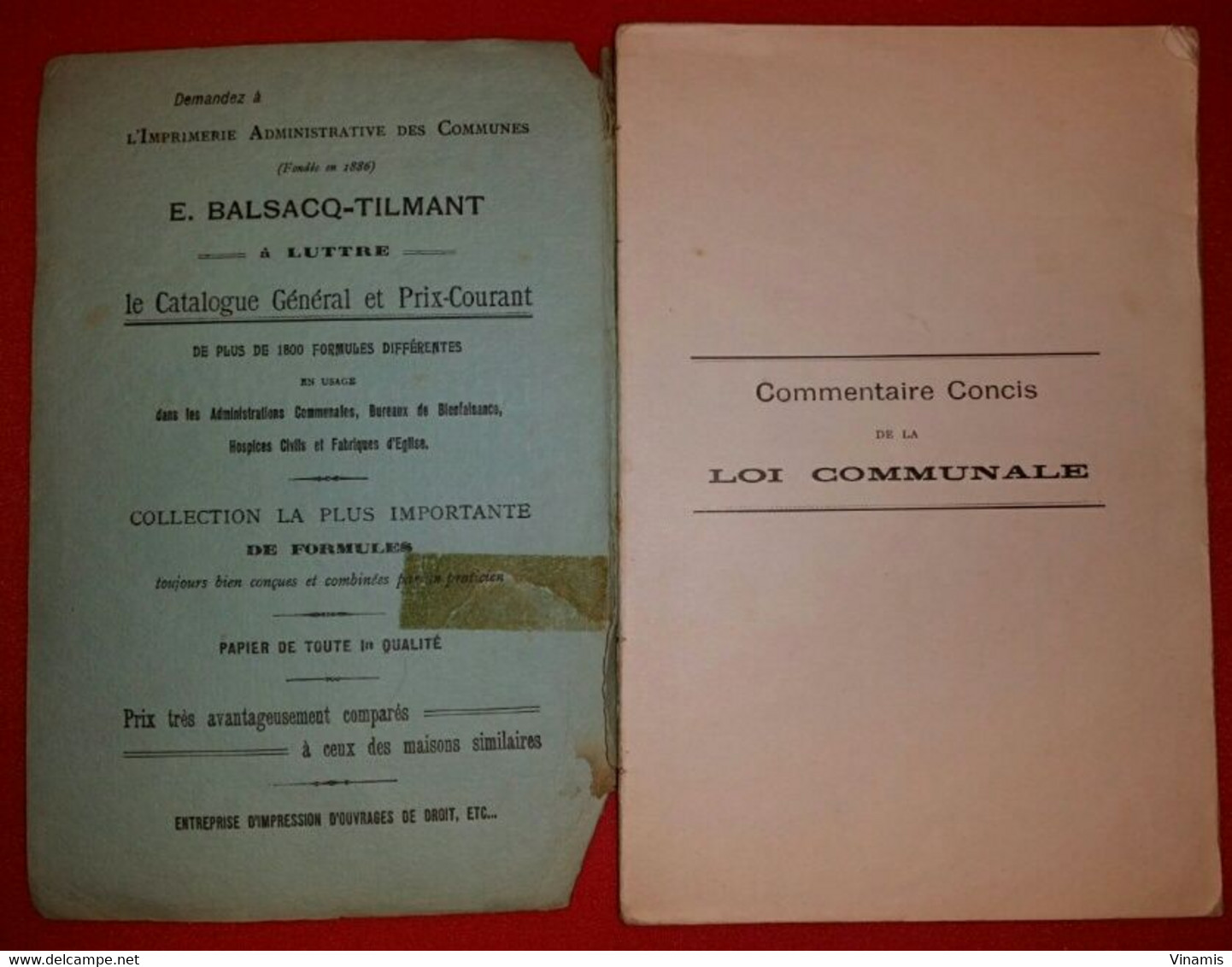 1912 - Nouveau Commentaire Concis De La LOI COMMUNALE Par Alfred BALSACQ - Janvier 1912 - 288 Pg - Décrets & Lois