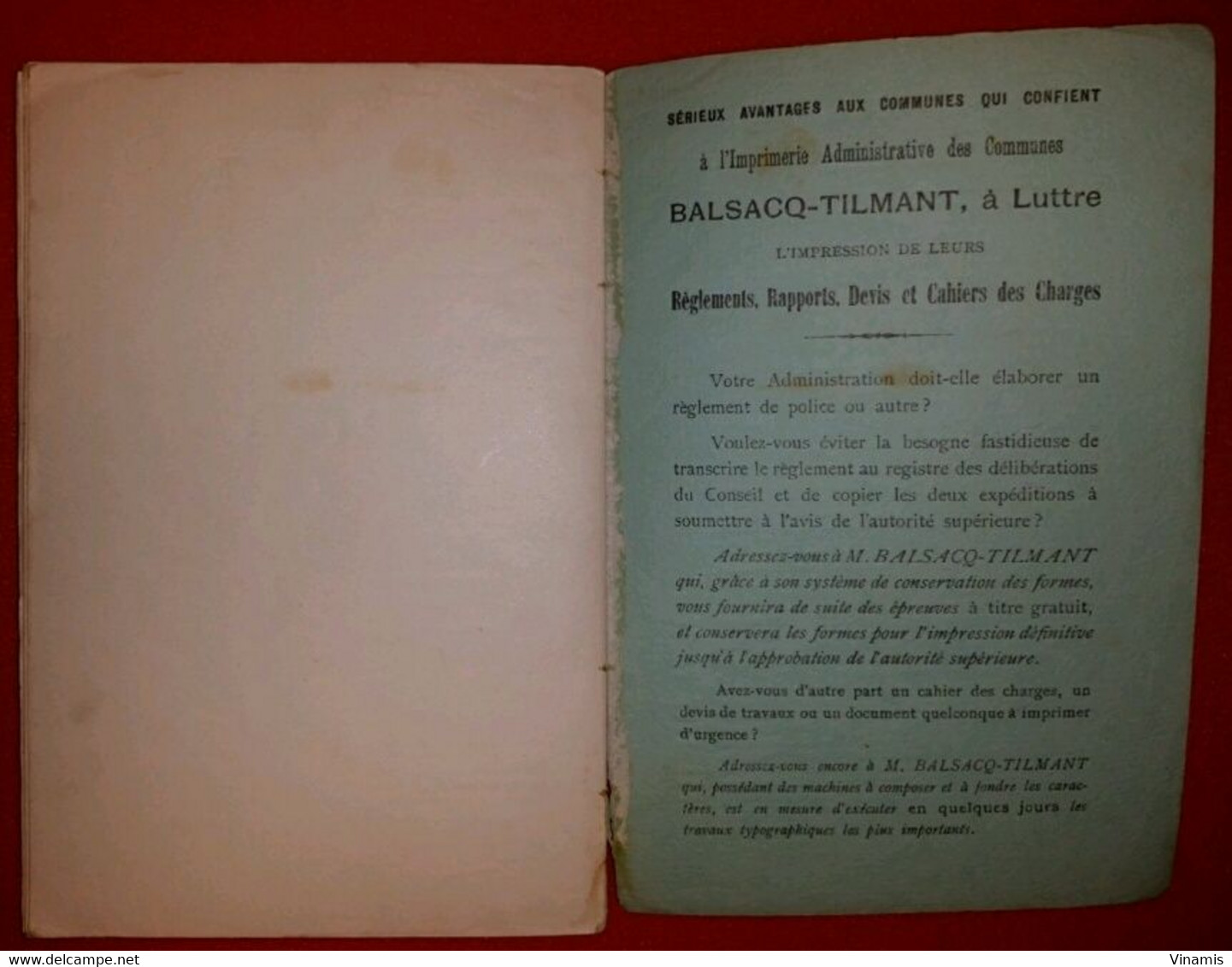 1912 - Nouveau commentaire concis de la LOI COMMUNALE par Alfred BALSACQ - Janvier 1912 - 288 pg