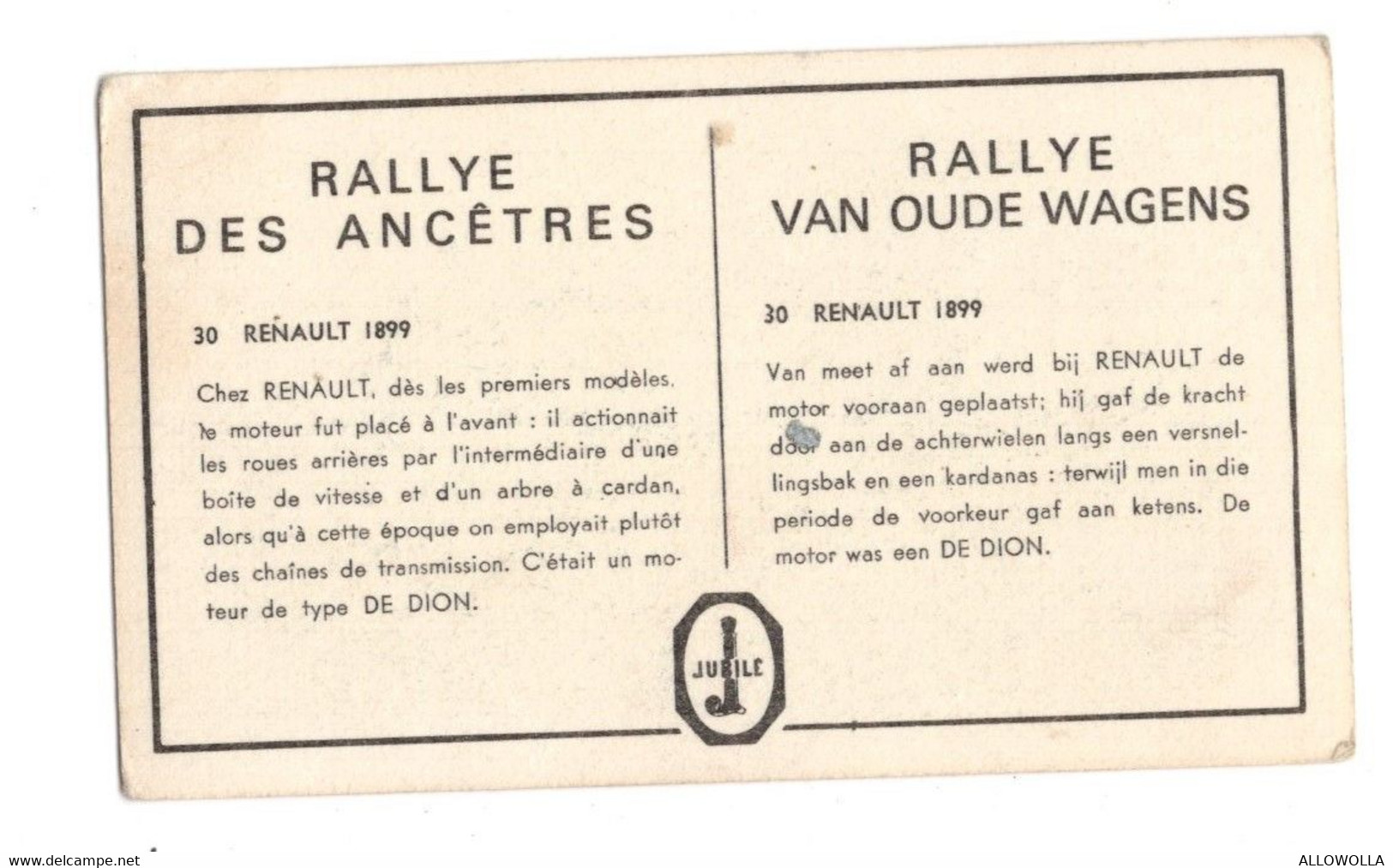 11883 " RENAULT 1899 " RALLYE DES ANCETRES-RALLYE VAN OUDE WAGENS - Automobili