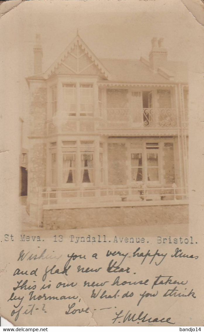 Bristol - RARE - House 13 Tyndall Avenue - Post Card "photo" - Bristol