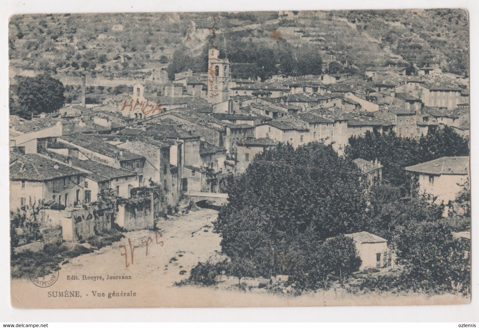 FRANCE ,SUMENE VUE GENERALE POSTCARD - Sumène