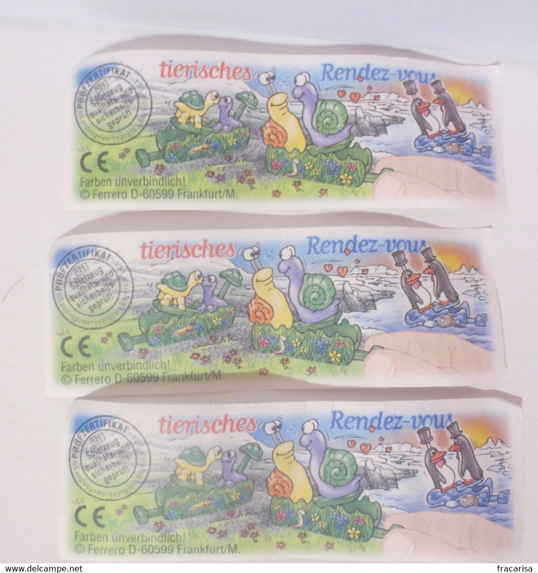 KINDER SURPRISE 1999 Deutch :       Série " Tierisches Rendez-vous " + 3 BPZ - Mountables