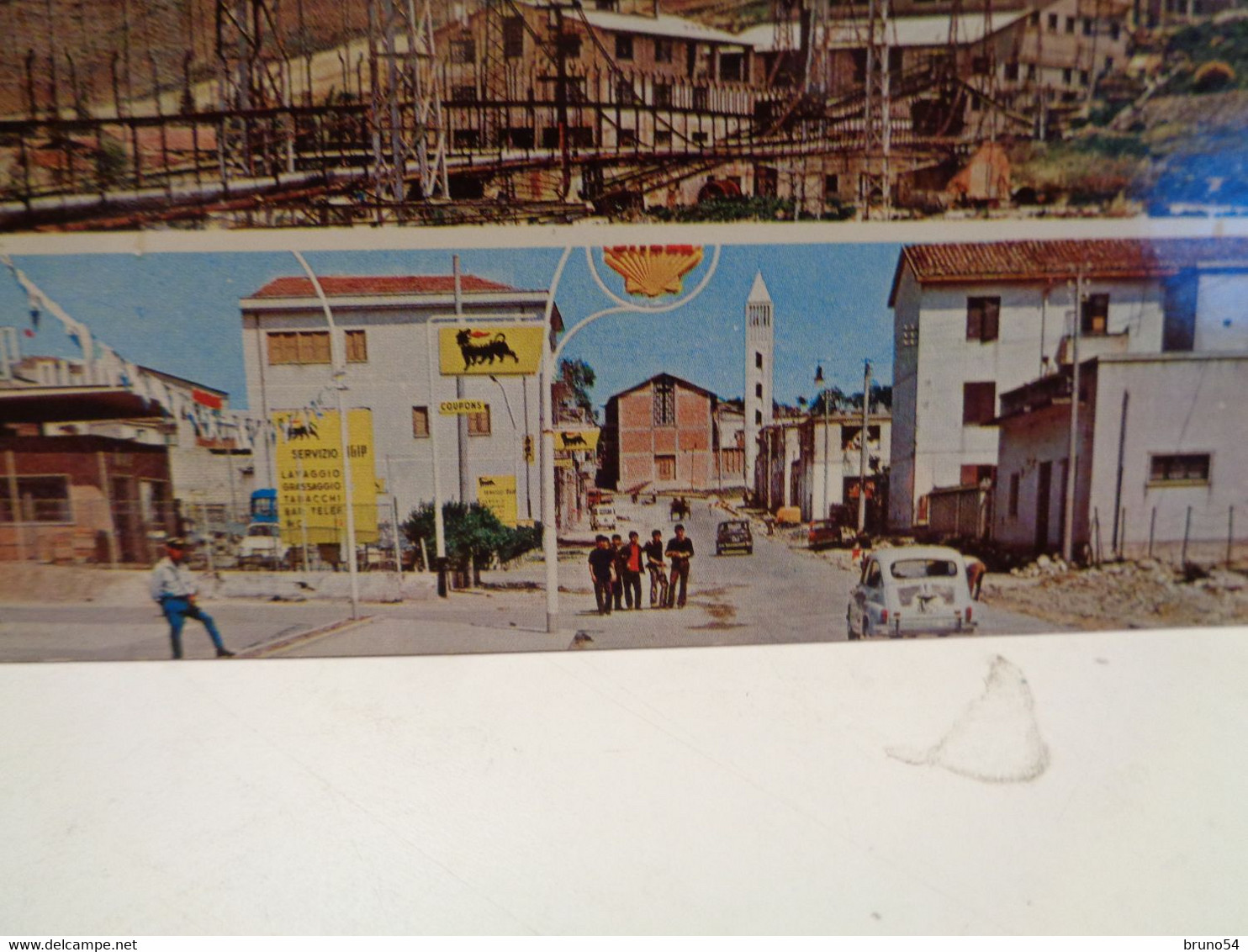 Cartolina Saluti Da Riesi Prov Caltanisetta Distributore  Shell Agip Anni 70 - Caltanissetta