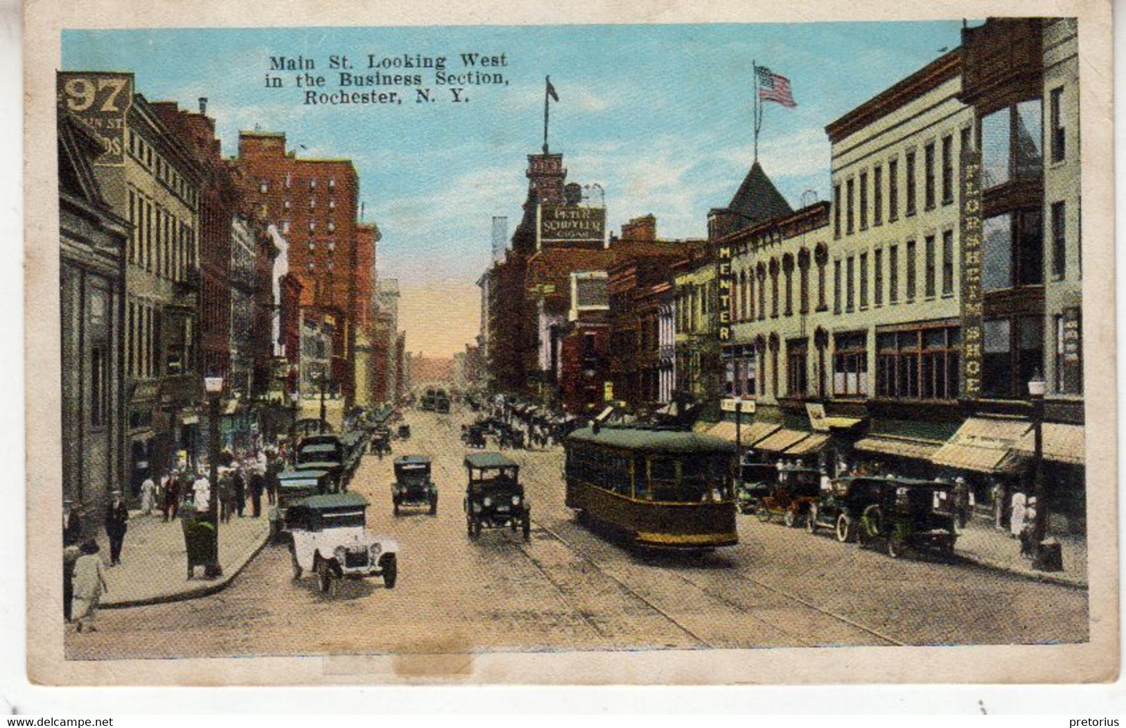 NEW YORK - ROCHESTER - MAIN STREET -LOOKING WEST IN THE BUSINESS SECTION - Rochester