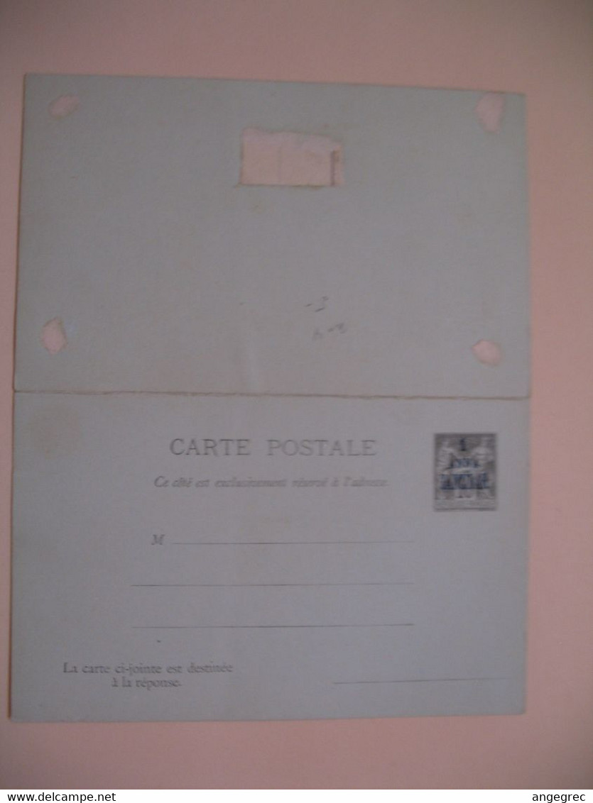 Entier Postal  Carte Postale Avec Réponse Payée Zanzibar 1 Anna  Zanzibar Type Groupe  Sur  10c   Voir Scan - Cartas & Documentos