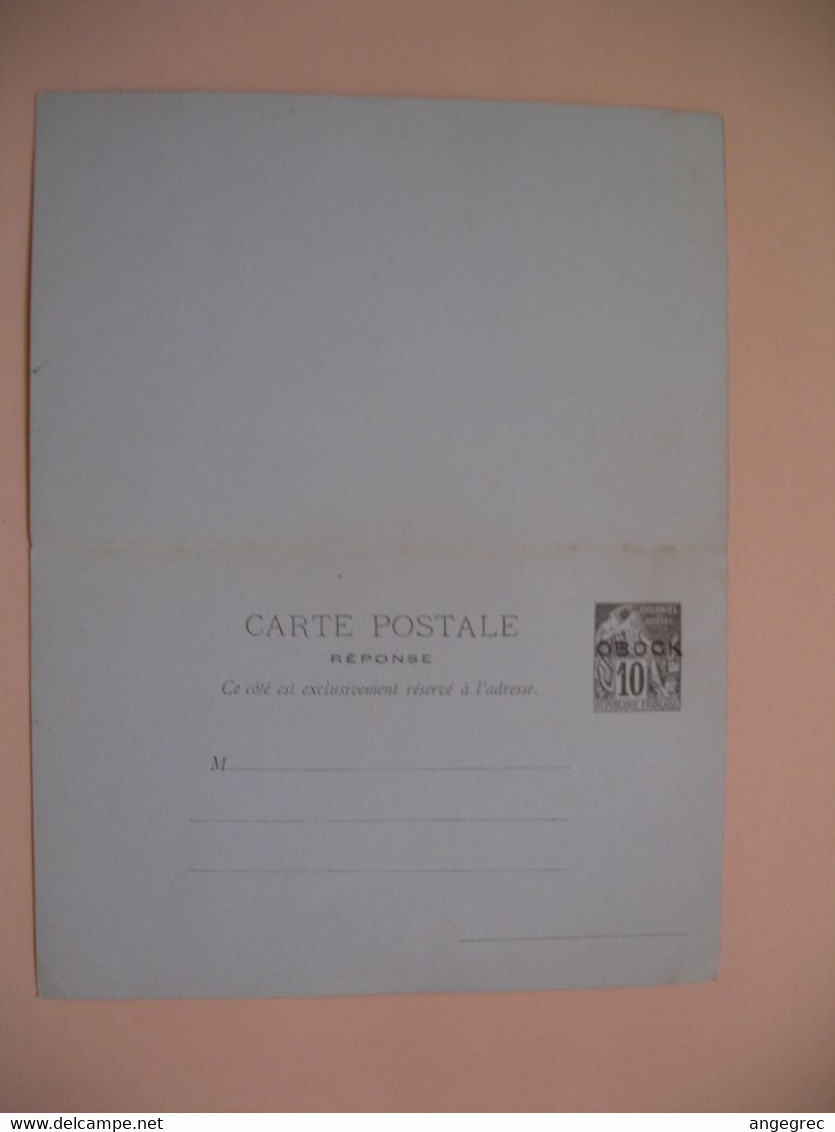 Entier Postal  Carte Postale Avec Réponse Payée Obock Type Alphée Dubois Sur  10c   Voir Scan - Covers & Documents