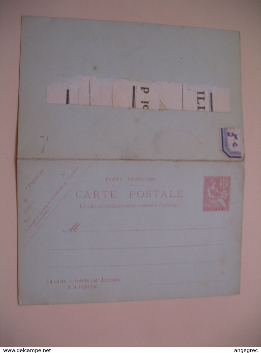 Entier Postal  Carte Postale Avec Réponse Payée Port-Saïd Type Mouchon Sur  10c   Voir Scan - Cartas & Documentos