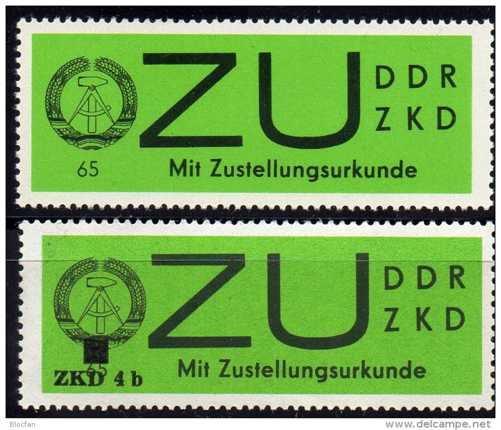 ZKD 1966 DDR VD 3 X,y,3 AD 4a, ZU 2 X,y+2 AD 4b ** 62&euro; Mit Aufdruck Für Neue Dienstbriefe Service Stamps Of Germany - Service
