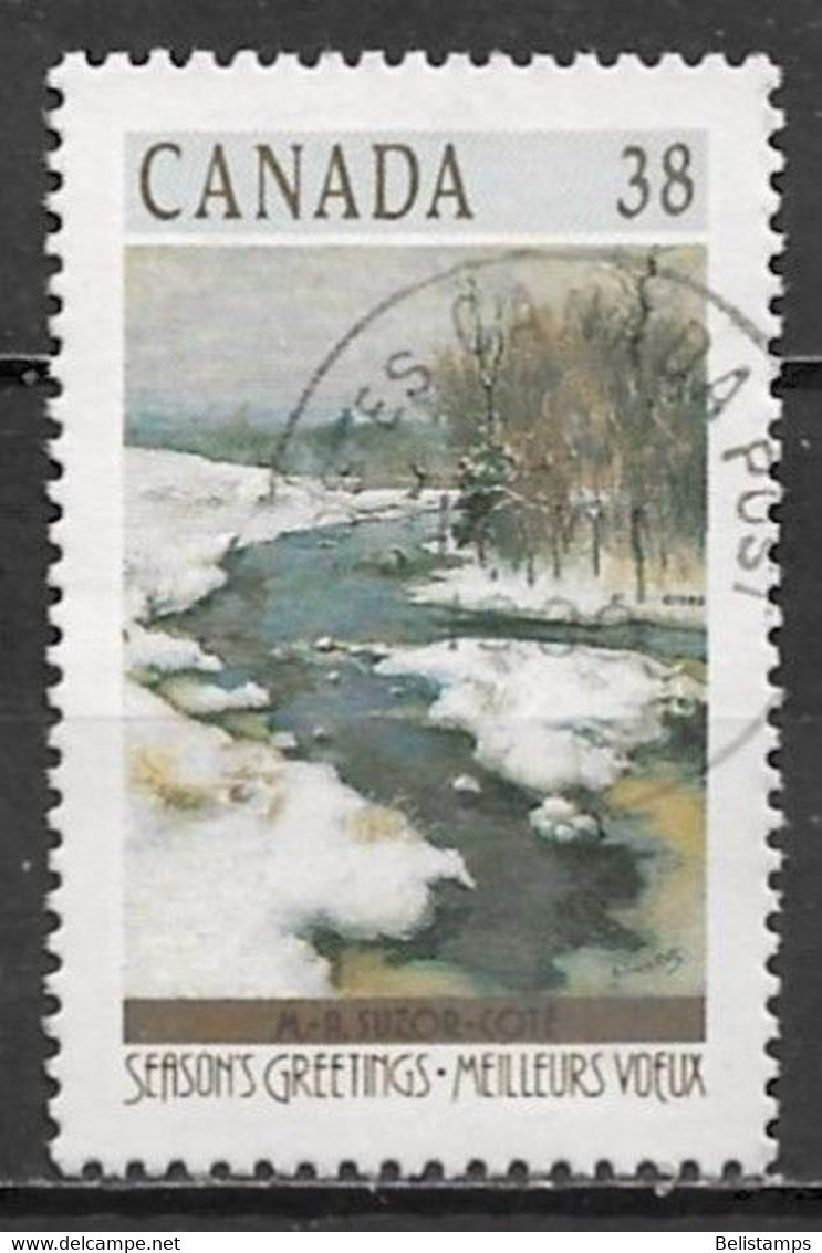 Canada 1989. Scott #1256 (U) Christmas, Winter Landscape, Bend In The Gosselin River Arthabaska - Used Stamps