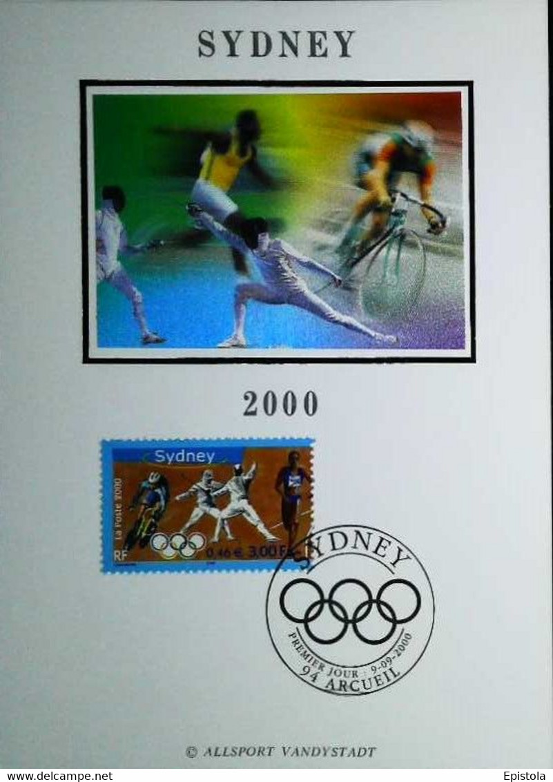 ► SYDNEY - 2000  Olympics Games Jeux Olympiques - (France Picture On Silk) Carte Maximum Card - Sommer 2000: Sydney - Paralympics