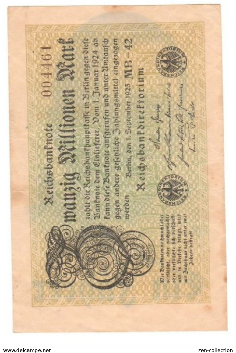 RARE WW2 Germany Nazi Propaganda FORGERY Overprint On Genuine 1923 Banknote VF+ - Other & Unclassified