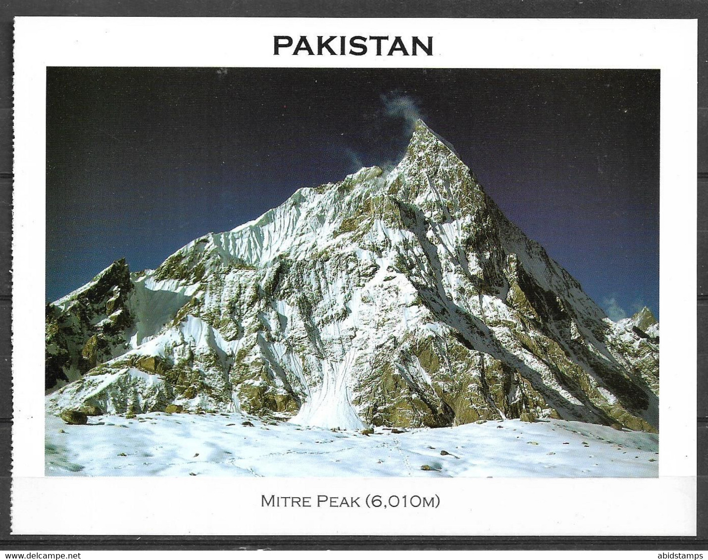 PAKISTAN POSTCARD , VIEW CARD MITRE PEAK 6010 M MOUNTAIN - Pakistan