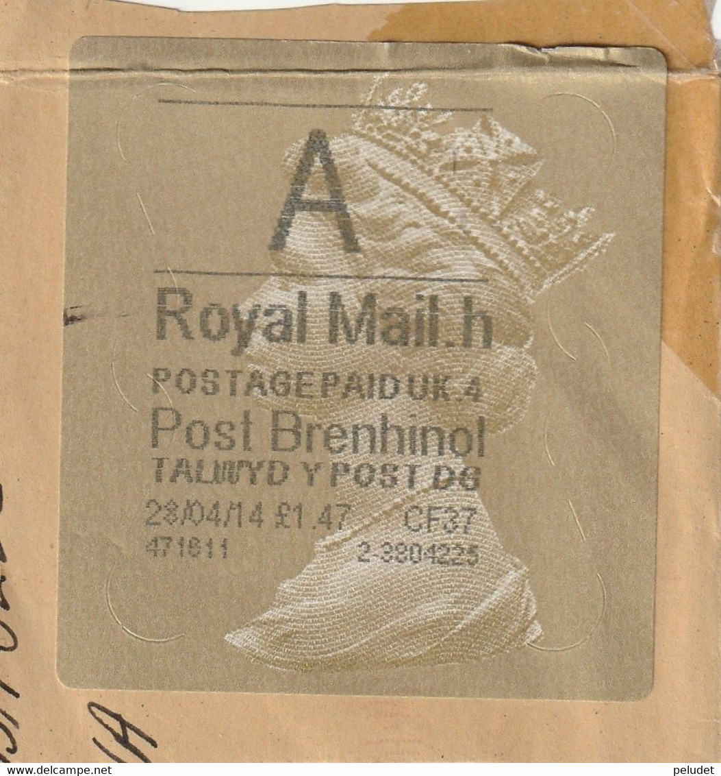 Great Britain - ATM - Horizon Label - 2014 - A, Royal Mail.h, Postage Paid UK.4 - Post Brenhinol, Talwyd Post DG - Unclassified