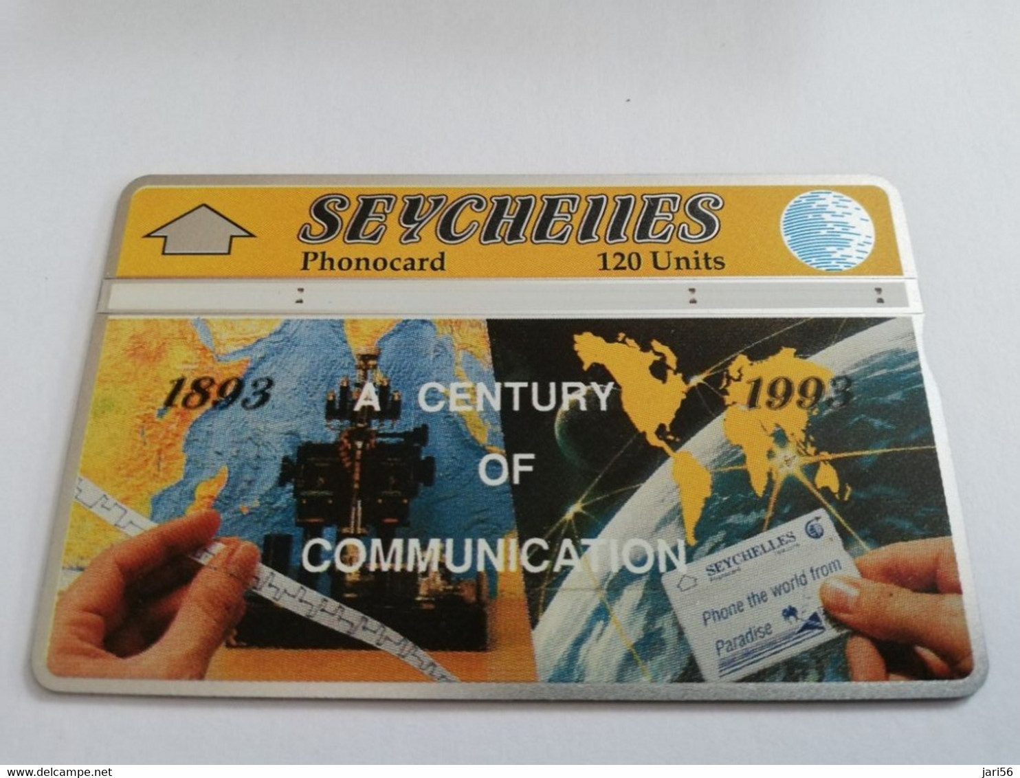 SEYCHELLES/SEYCHELLEN  120 UNITS  A CENTURY OF COMMUNICATION 1893-1993  L&G CARD     **5165** - Seychellen