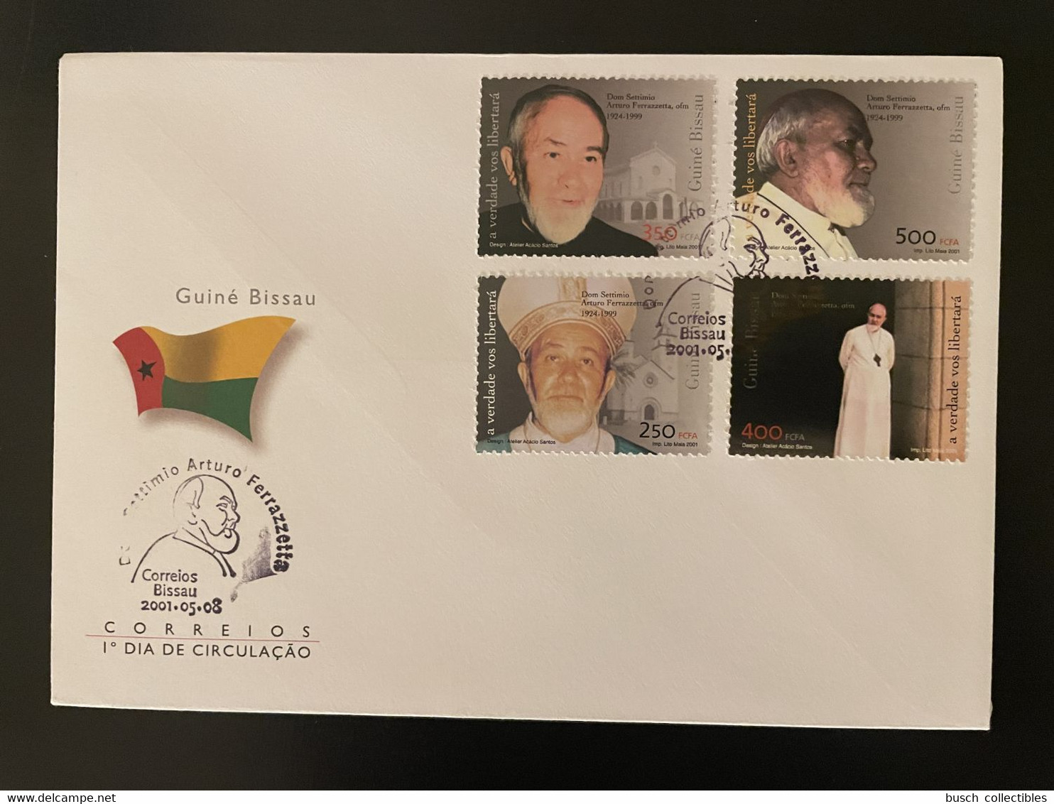 Guiné-Bissau Guinea Guinée Bissau 2001 Mi. 1596 - 1599 FDC Dom Settimio Arturo Ferrazzetta Religion Bishop - Guinea-Bissau