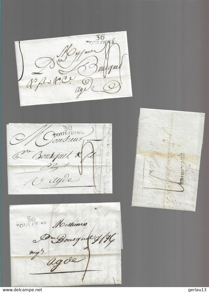 LOT    4  MARQUES POSTALES     2 SCANS - 1801-1848: Voorlopers XIX