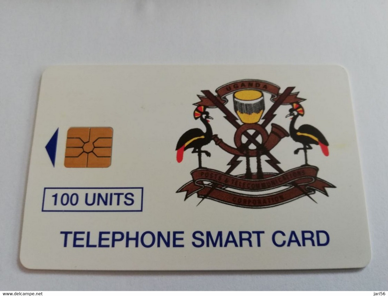 OEGANDA/UGANDA  CHIPCARD 100 UNITS     ARMS OF UGANDA          Nice Used Card    **5171** - Uganda