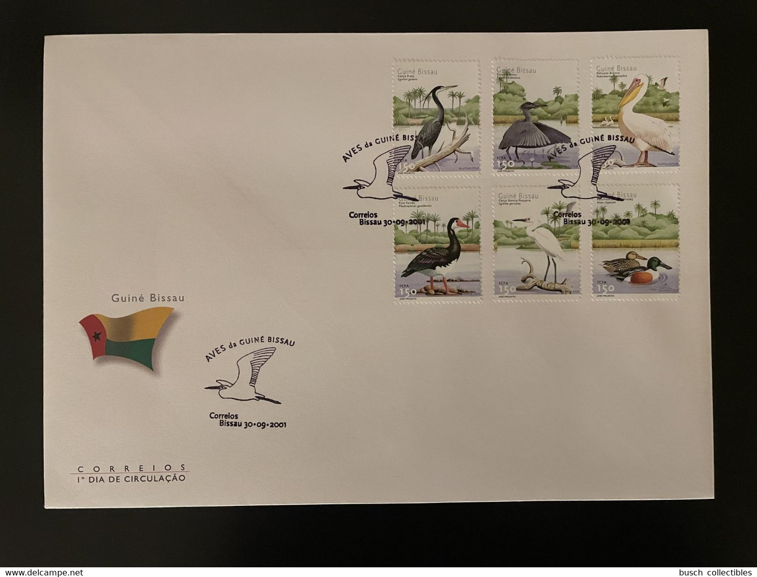 Guiné-Bissau Guinea Guinée Bissau 2001 Mi. 1995 - 2000 FDC Oiseaux Birds Vögel Aves Faune Fauna - Cigognes & échassiers