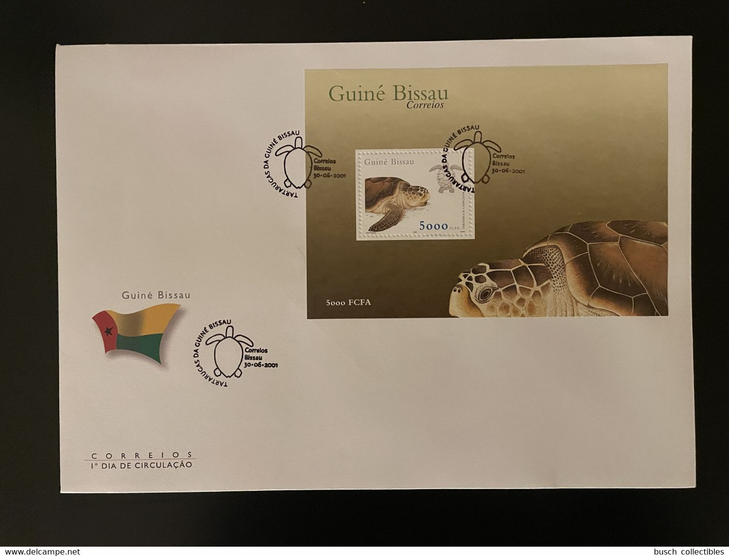 Guiné-Bissau Guinea Guinée Bissau 2001 Mi. Bl. 350 FDC Tartarugas Turtles Tortues Schildkröten Reptiles Reptilien - Tartarughe