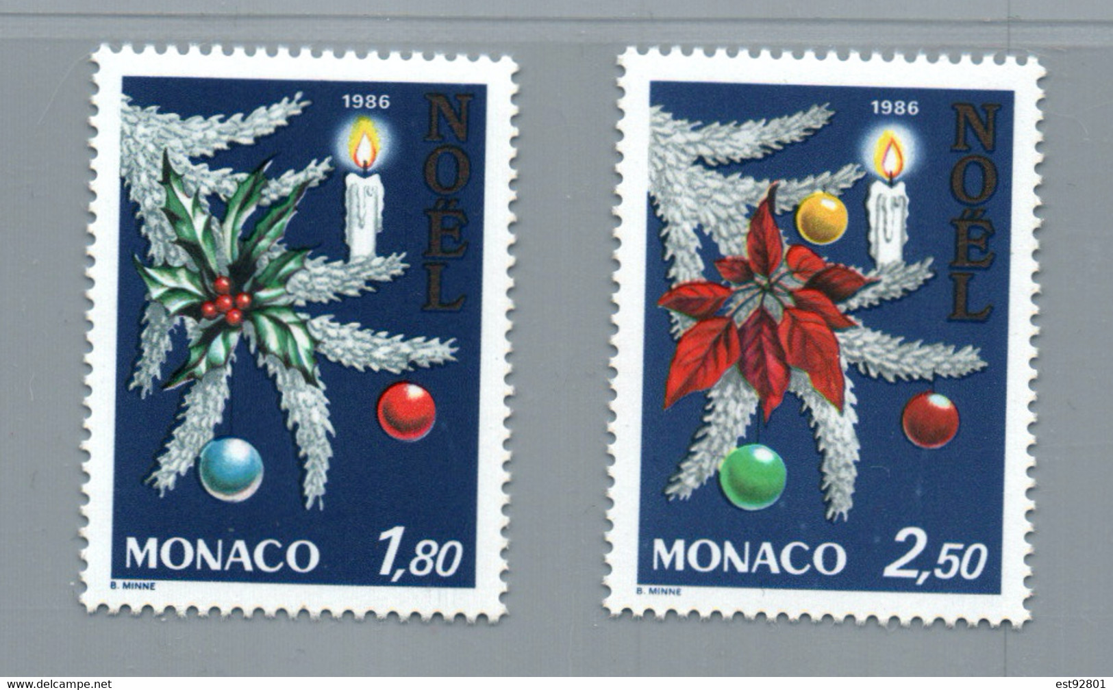 Monaco 1986 - Yt N° 1554 / 1555 (Noël) - Neuf** - Other & Unclassified