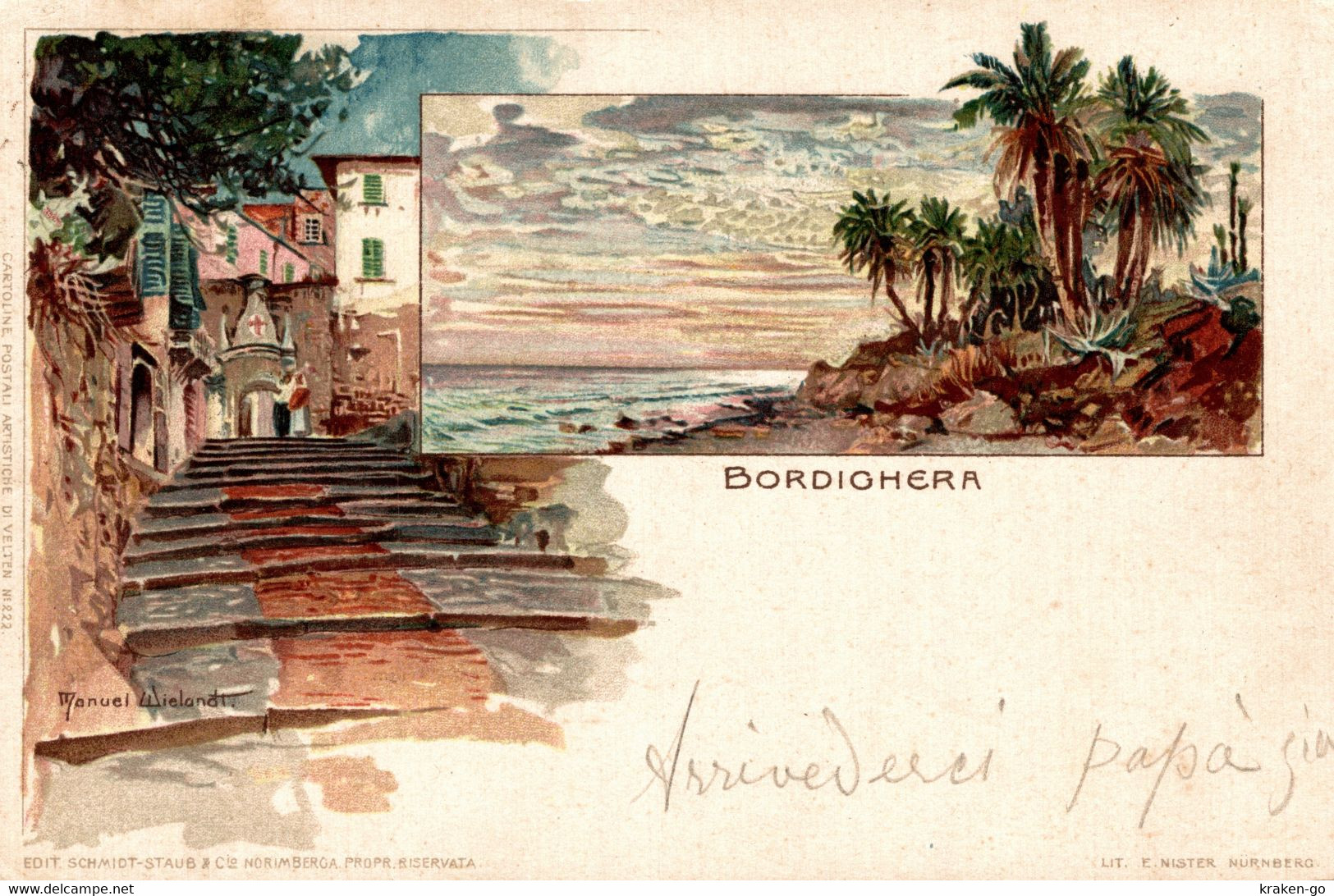 CPA M. WIELANDT - Bordighera, Imperia - Vedutine - VG - W149 - Wielandt, Manuel