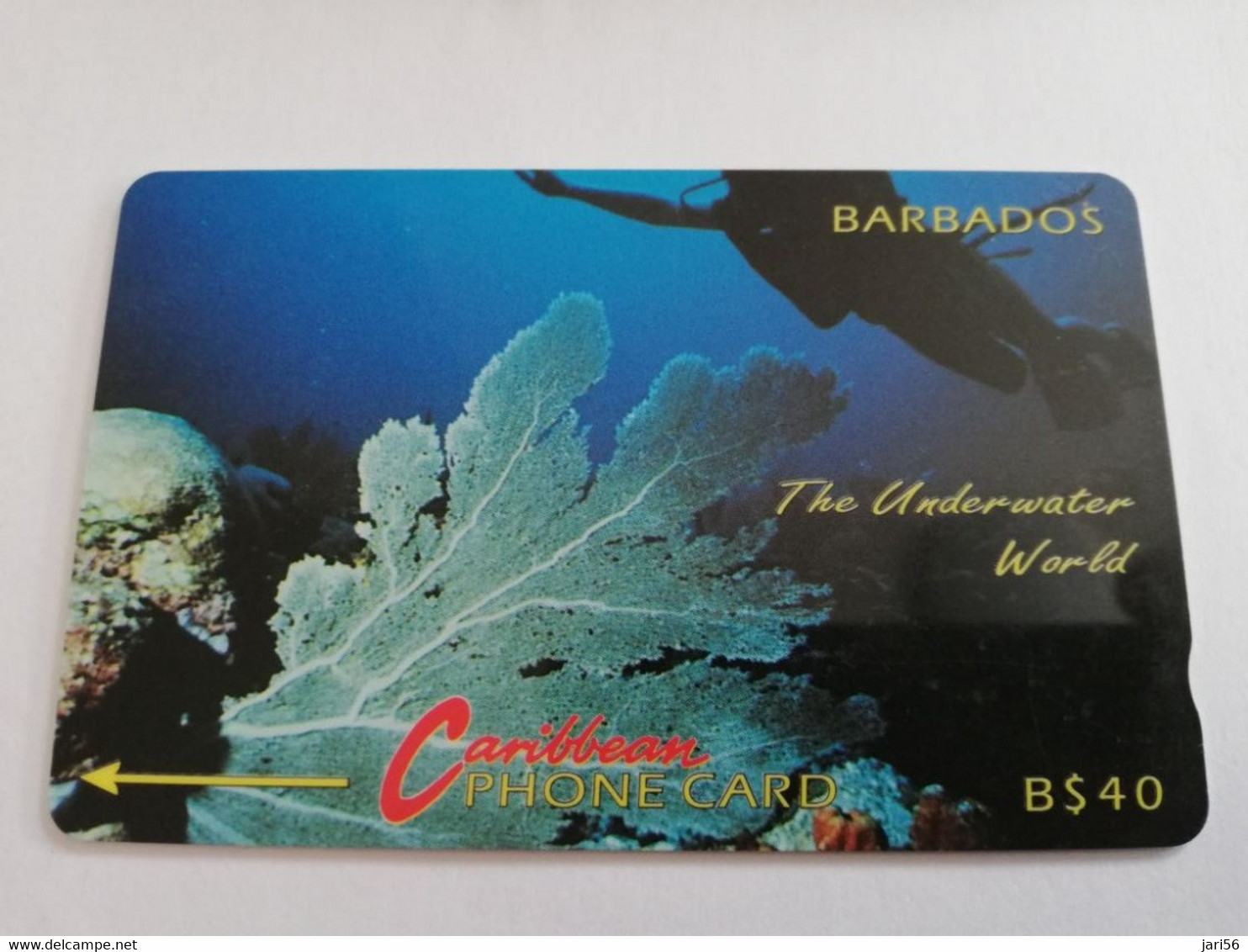 BARBADOS   $40-  Gpt Magnetic     BAR-9C  9CBDC    UNDERWATER   NO LOGO         Very Fine Used  Card  **5184** - Barbados (Barbuda)