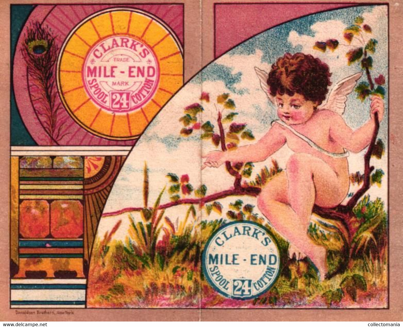 1 Calendrier 1881  Clark's Mile-End Spool Cotton  Angel - Klein Formaat: ...-1900