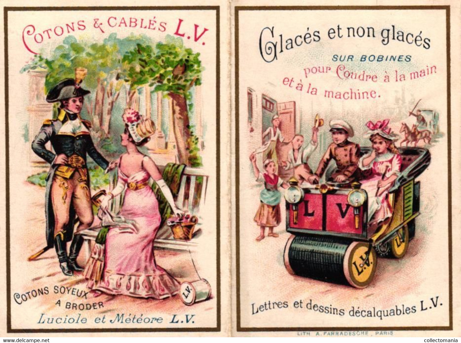 1 Calendrier 1900  Cotons & Cablés L.V. Cotons à Broder  Lith. Farradesche - Petit Format : ...-1900