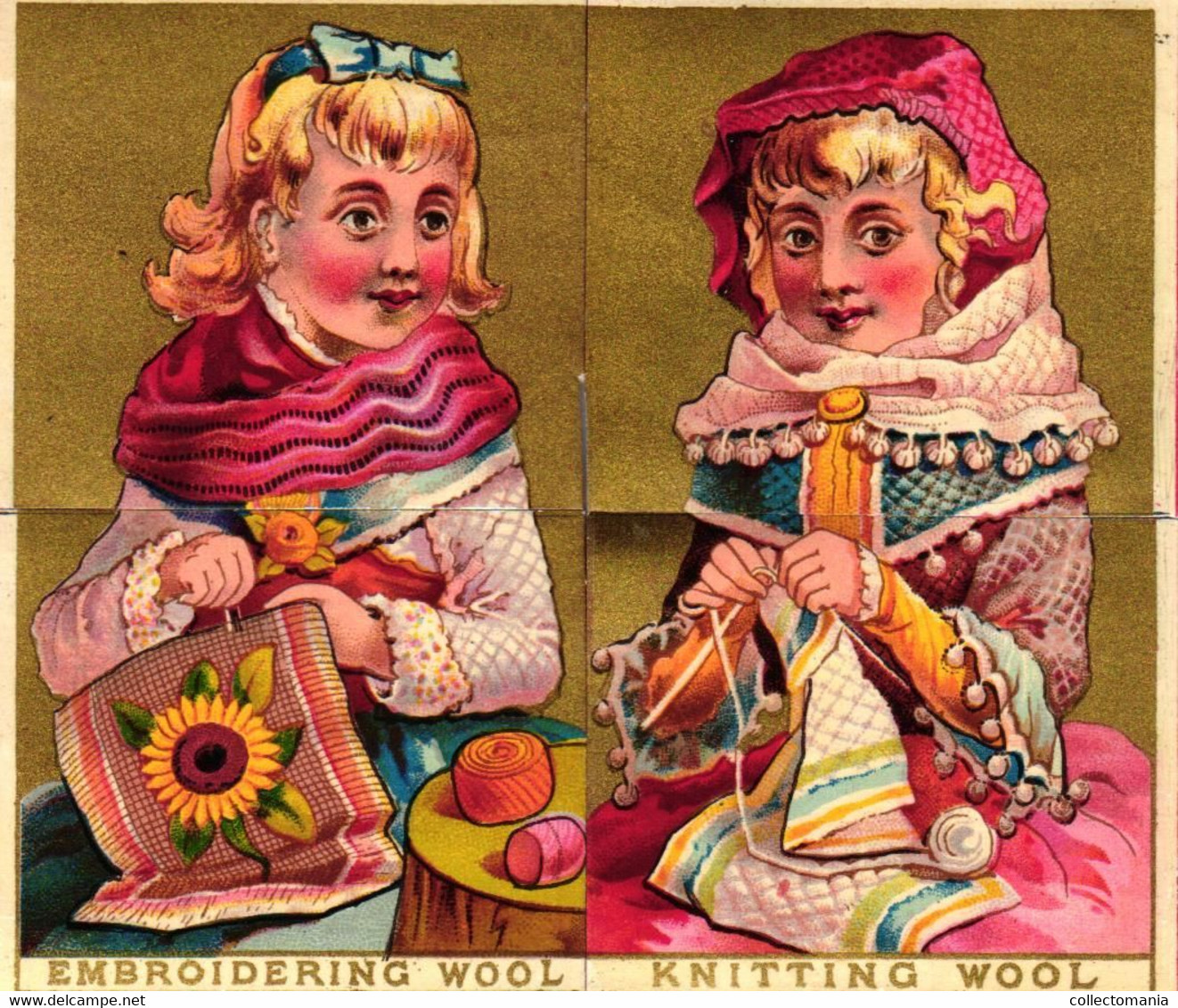 1 Calendrier 1880 Embroidering Wool Knitting Wool  Scarborough Brothers - Small : ...-1900