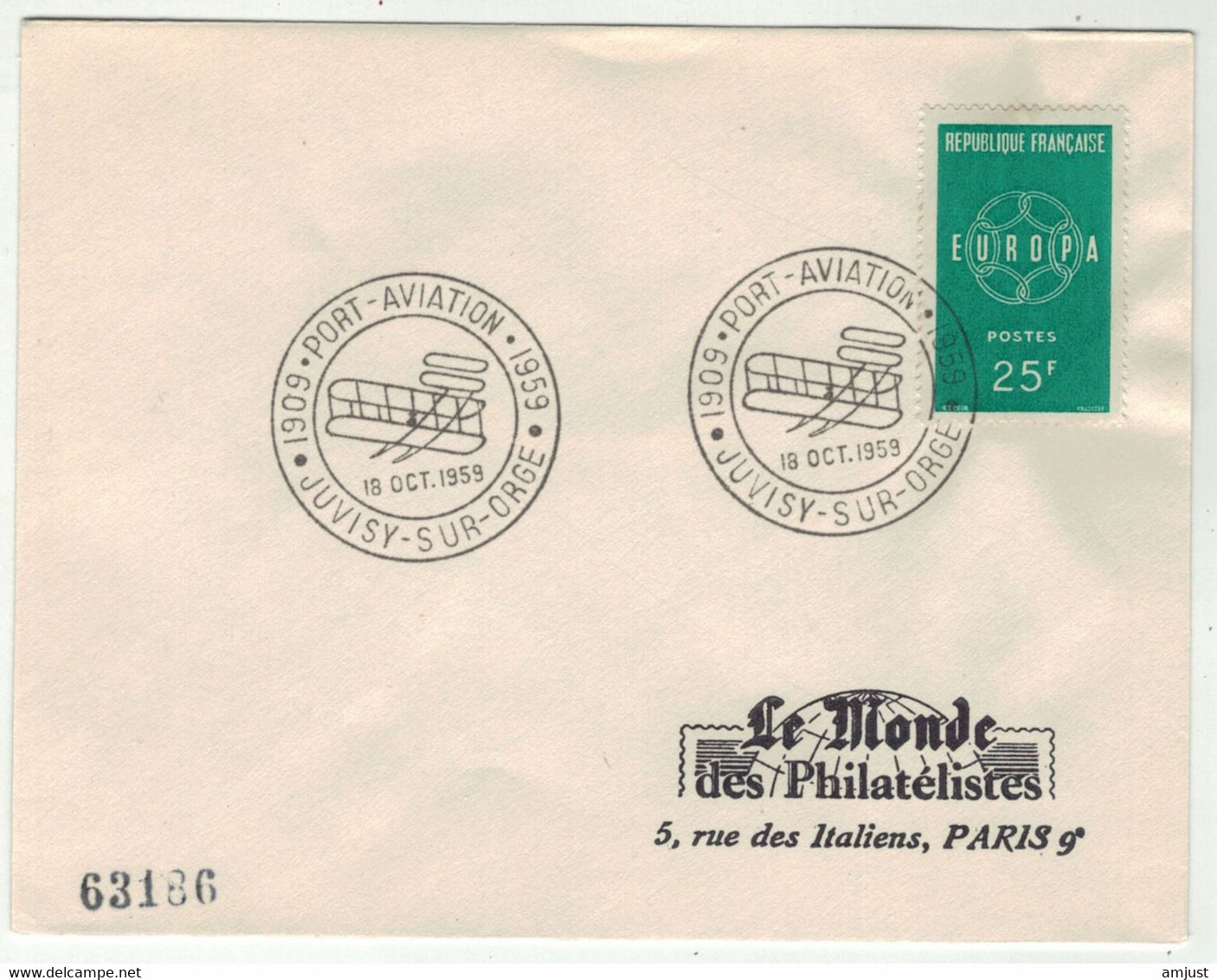 France // FDC 1960-1969 // Port Aviation, Le Monde Des Philatélistes 18//10/1959 - 1950-1959