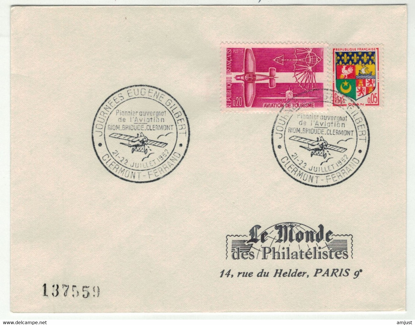 France // FDC 1960-1969 // Journées Eugene Gilbert, Le Monde Des Philatélistes 21-22/7/1962 - 1960-1969