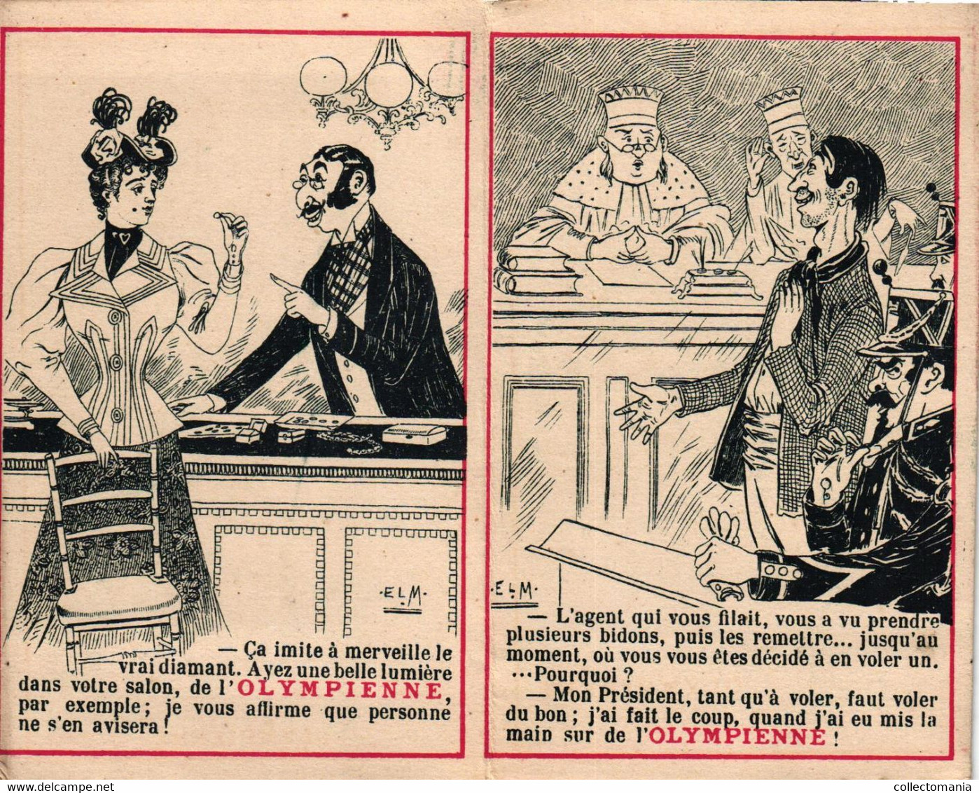 1 Calendrier De L'année 1897 L'Olympienne Petrol De Luxe Odeur Agréable - Réclame PUB Advertising Callendar - Small : ...-1900