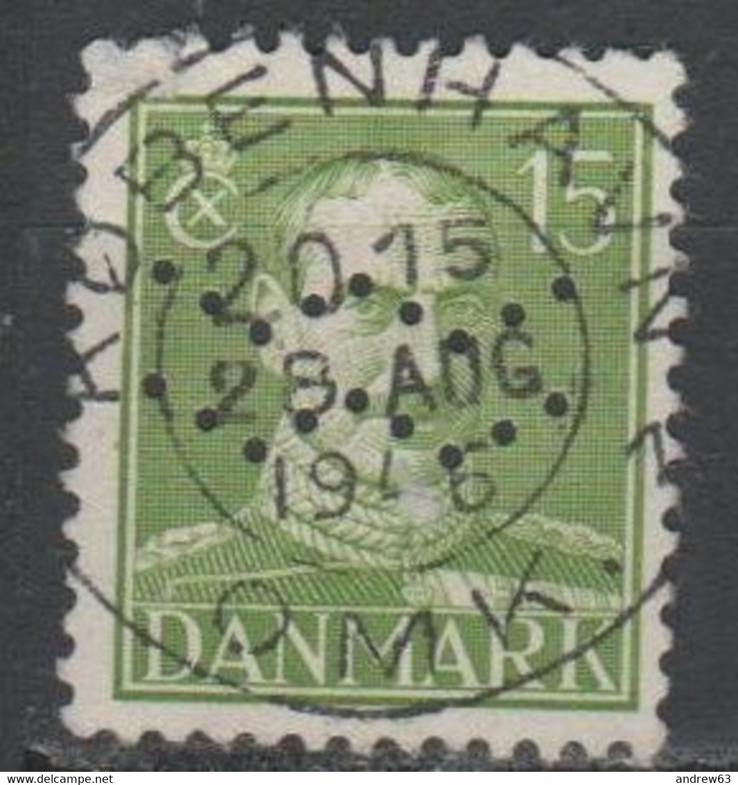 DANIMARCA - DANMARK - Denmark - 15 - Perfin - Usato, Used - Abarten Und Kuriositäten