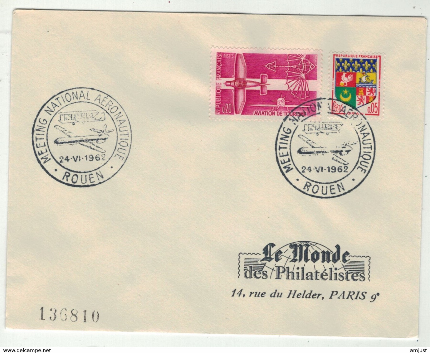 France // FDC 1960-1969 // Meeting National Aéronautique, Le Monde Des Philatélistes 24//6/1962 - 1960-1969