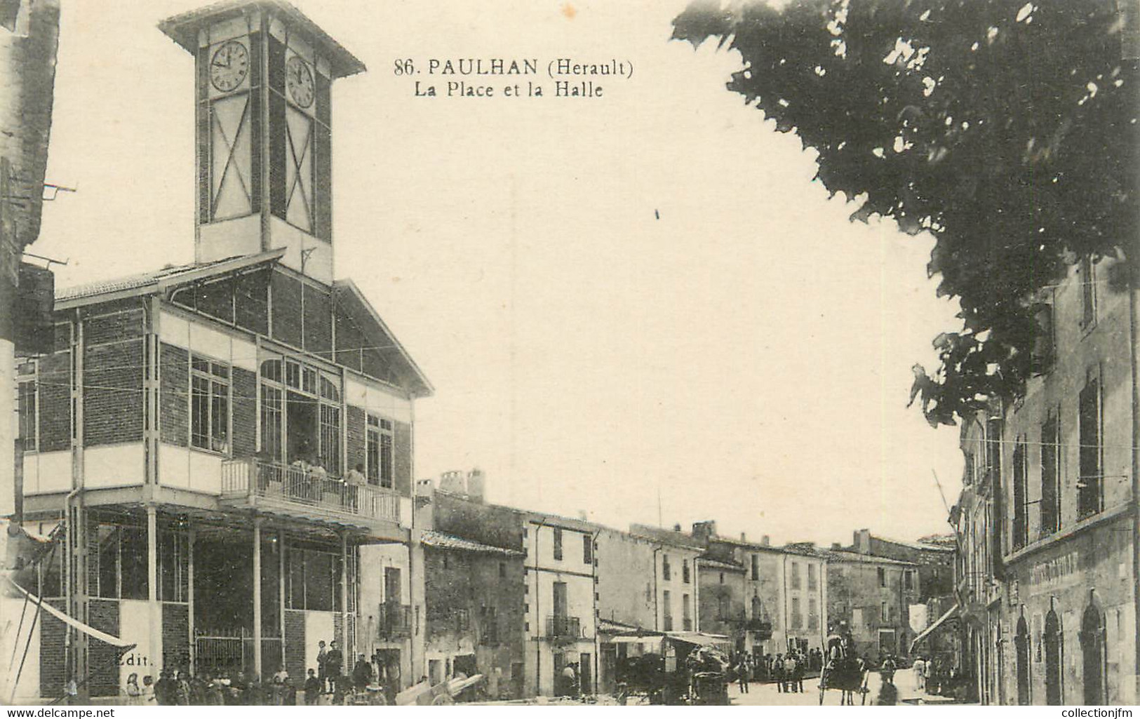 .CPA  FRANCE 34 "  Paulhan, La Place Et La Halle" - Paulhan