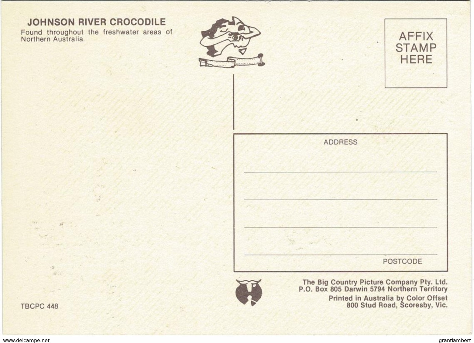 Johnson River Crocodile, Northern Australia - Unused - Non Classificati