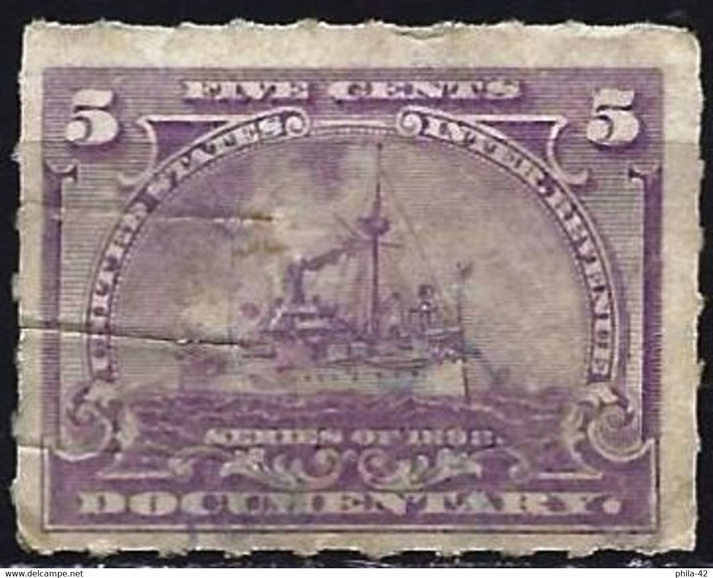 United States 1878 - Mi R 167 - YT Fi 163 ( Revenue Stamp : Battleship ) - Used Stamps