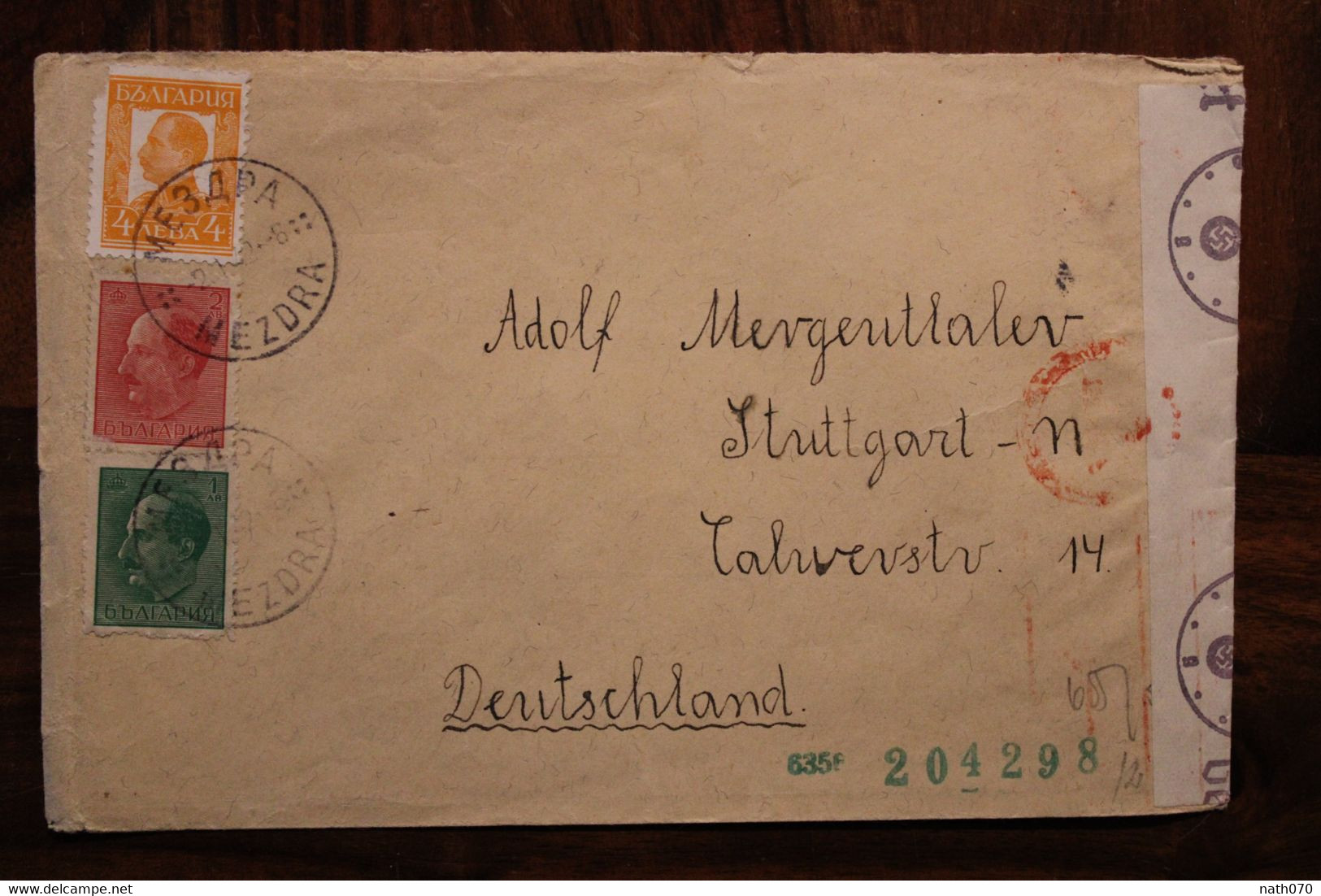 1942 Mezdra Vratchansko Bulgarie Bulgaria Bulgarien Deutsche Reich Germany Allemagne Zensur Cover Mail Bŭlgariya - Lettres & Documents