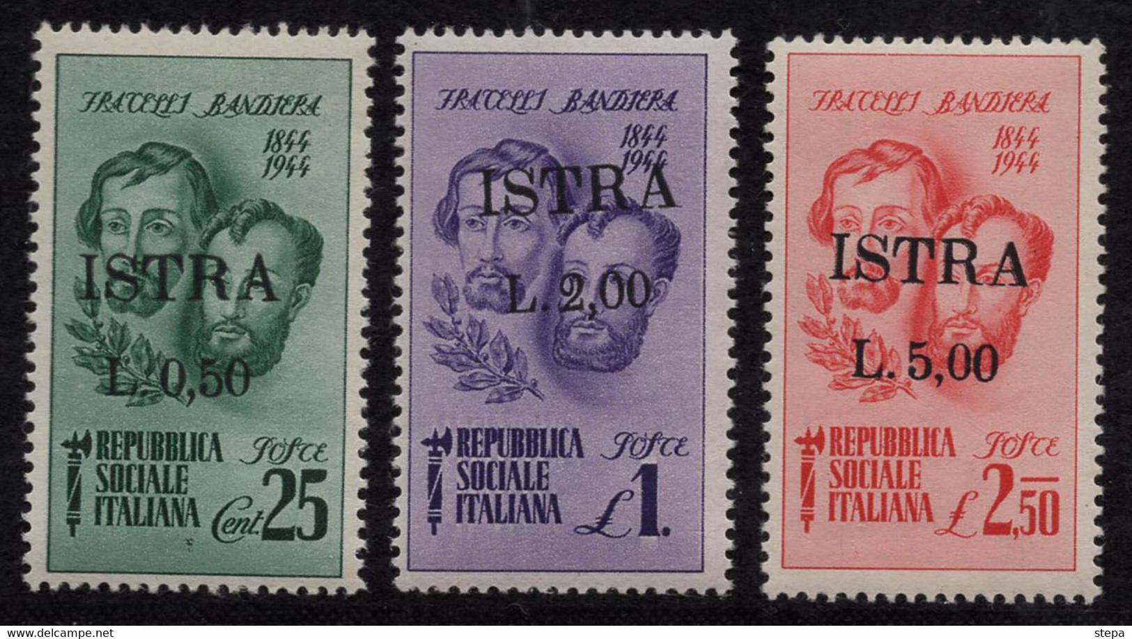 ITALY-YUGOSLAVIA-ISTRIA-POLA, "BANDIJERI BROHERS/FRATELLI BANDIERA", COMPLETE SET, MNH 1945 RARE!!!!! - Yugoslavian Occ.: Istria