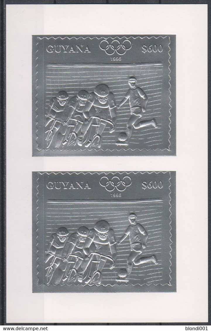Soccer - Football - Olympics 1996 - GUYANA - S/S Perf. Silver MNH - Andere & Zonder Classificatie