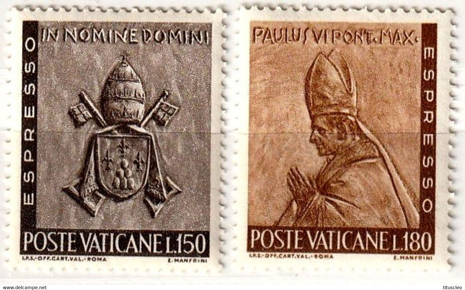 VATICAN Exp17/18** Armoiries Et Paul VI - Express