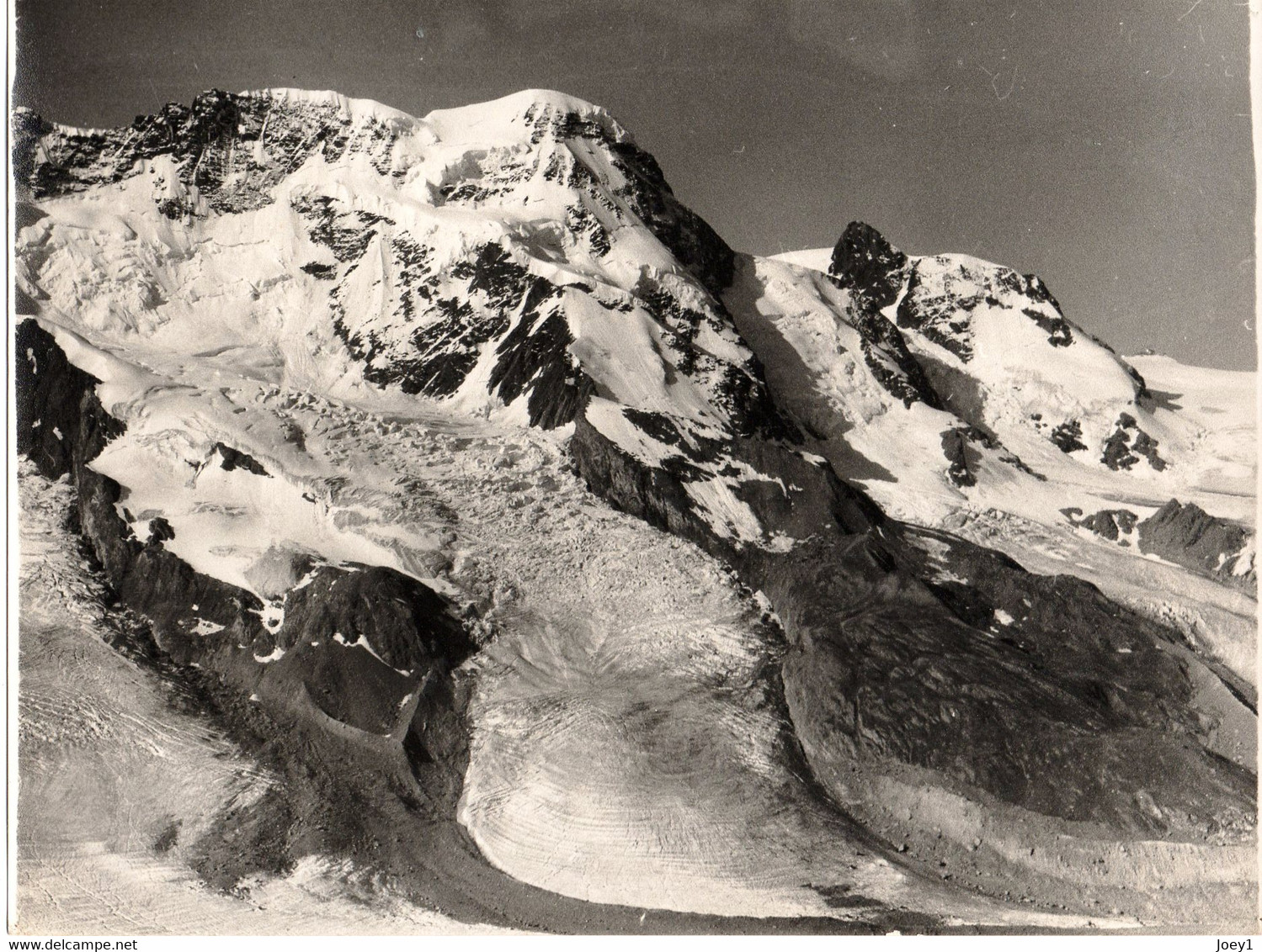 Photo Sommets Des Alpes Avec Glacier Format 18/24 Tirage Argentique Années 50 - Lugares