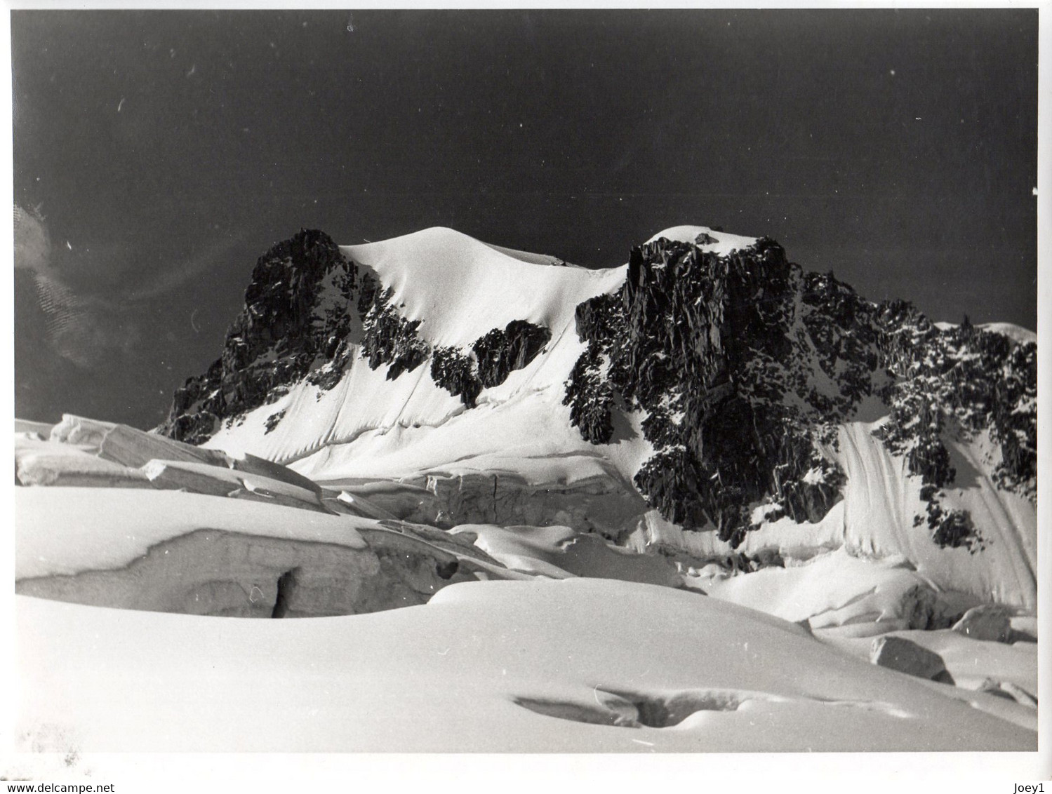 Photo Sommets Des Alpes Avec Crevasses Format 18/24 Tirage Argentique Années 50 - Places