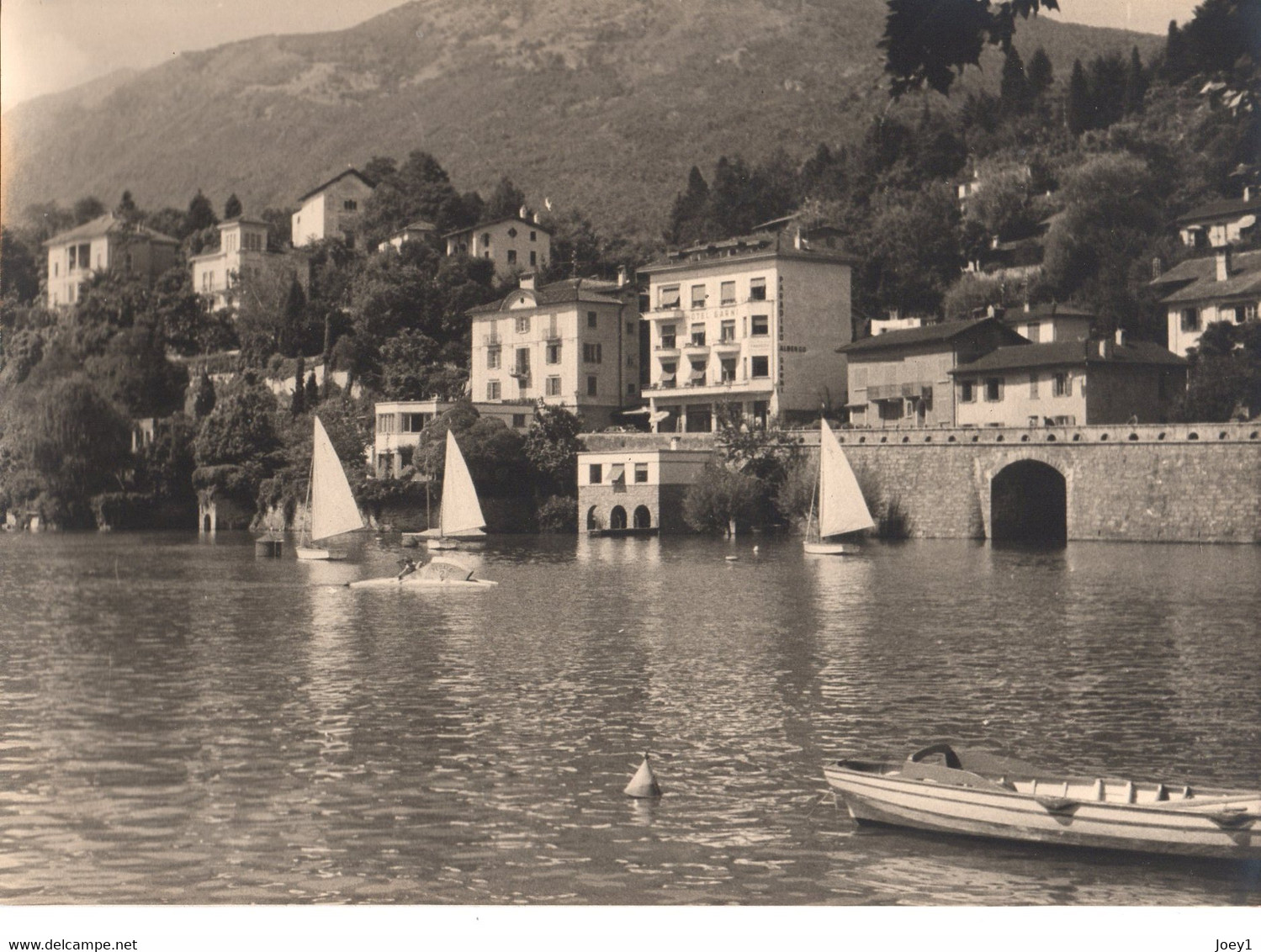 Photo Lac Majeur De Locarno En Suisse Italienne, Format 18/24 Tirage Argentique Années 50 - Lieux
