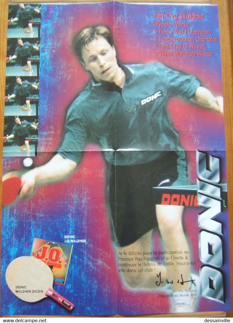 Poster TENNIS DE TABLE - JAN-OVE WALDNER - SPONSOR DONIC - Tafeltennis