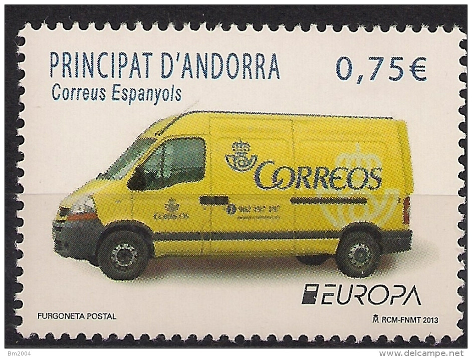 2013 Andorra ES. Mi. 401 **MNH Europa: Postfahrzeuge - Unused Stamps