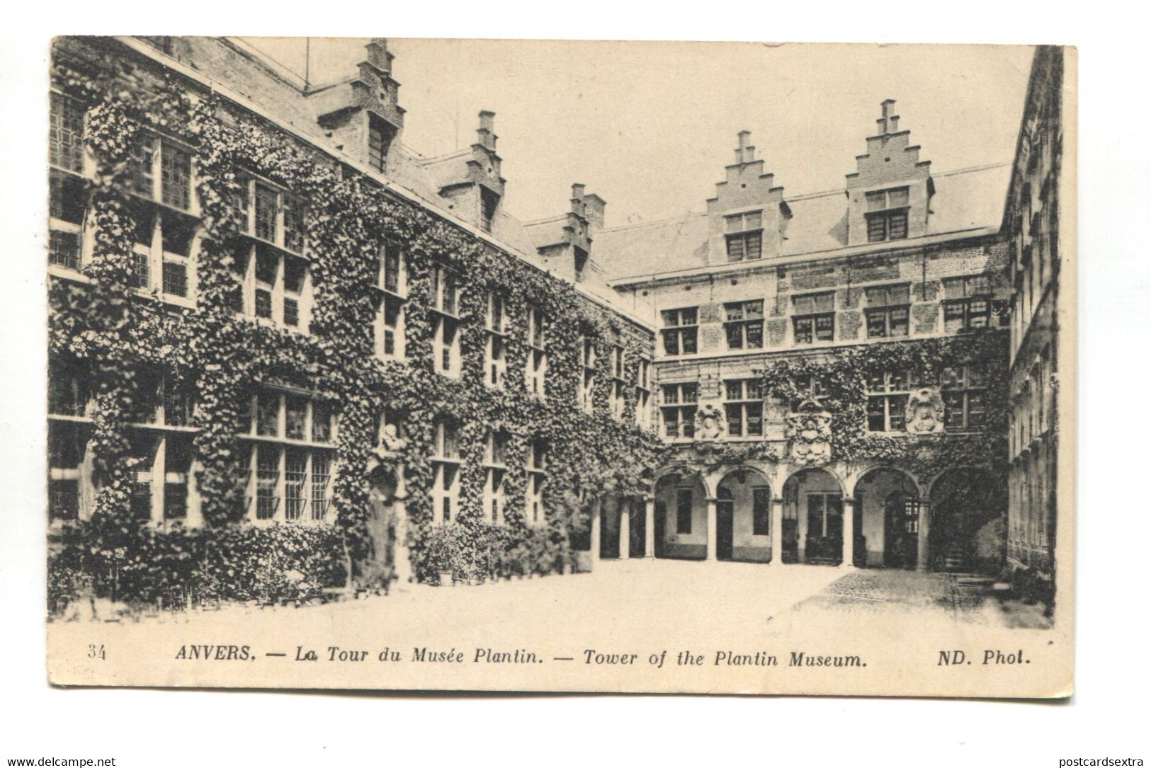 Anvers, Antwerp - La Tour Du Musée Plantin - Postcard Sent 1918 From Congo Belge To Folkestone, England - Antwerpen