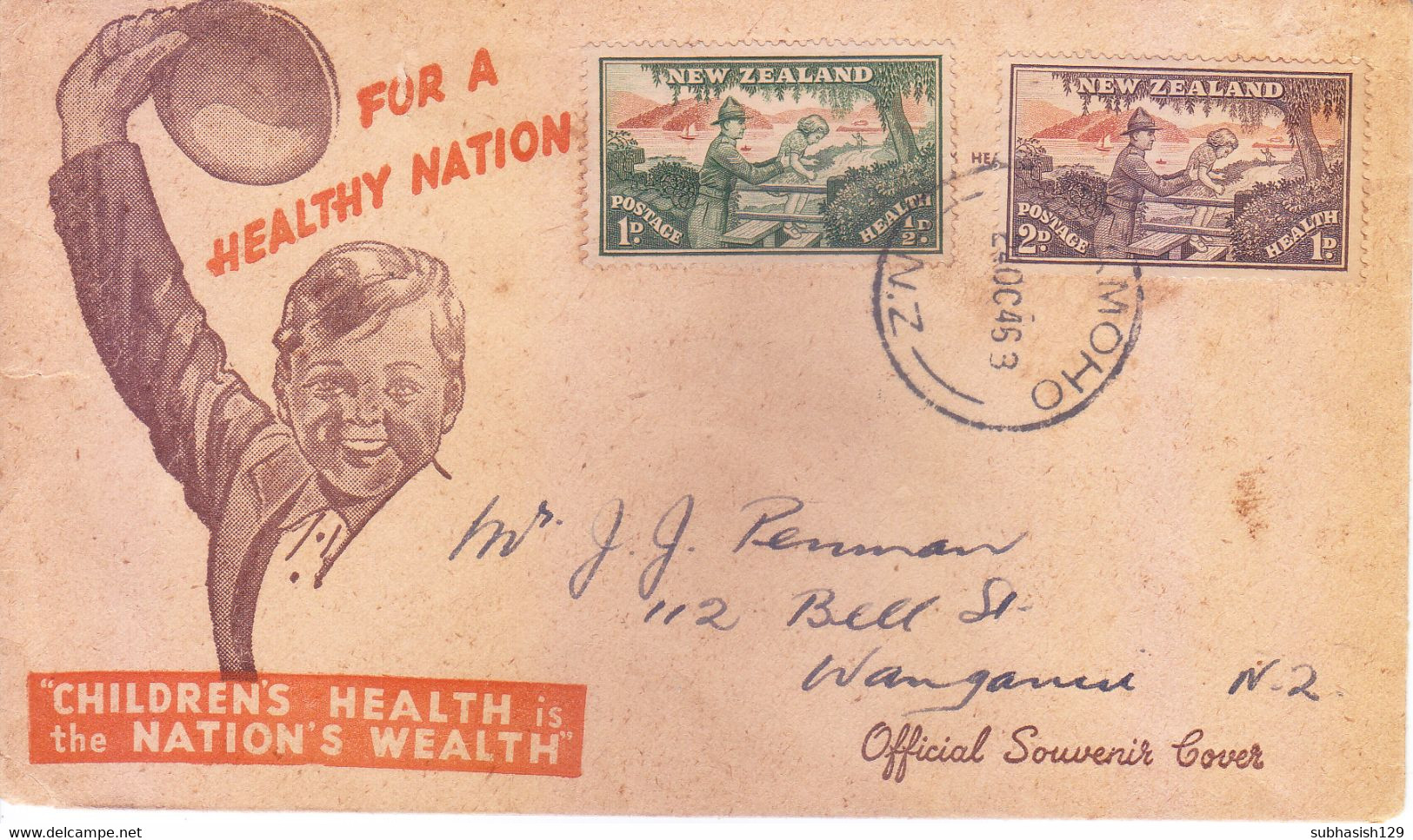 NEW ZEALAND : FIRST DAY COVER : 24 OCTOBER 1963 : CHILD HEALTH : SET OF 2 - Brieven En Documenten