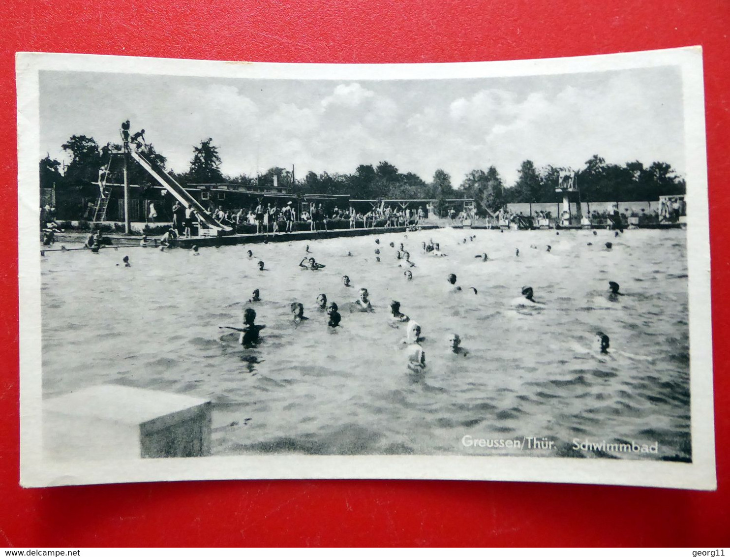 Greußen - Schwimmbad - Städtisches Freibad - Kleinformat - Echt Foto - DDR 1955 - Thüringen - Sondershausen